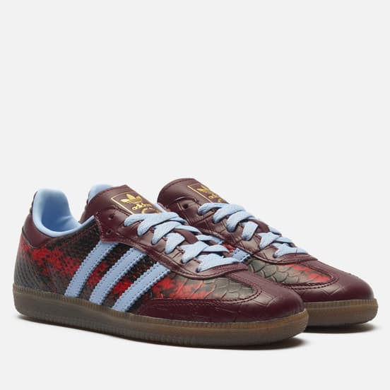 Женские кроссовки adidas Originals Samba OG Maroon/Blue Dawn/Gold Metallic