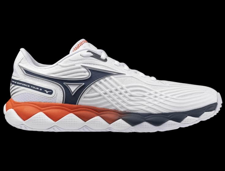 Кроссовки мужские Mizuno Wave Enforce Tour 2 (Белый/Синий/Оранжевый)