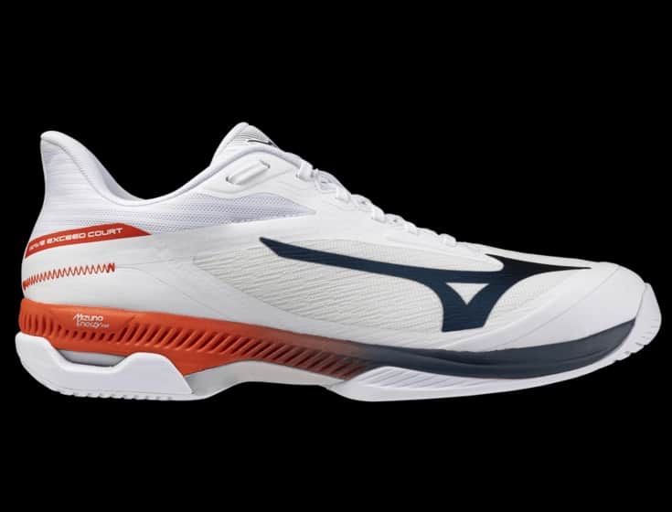 Кроссовки мужские Mizuno Wave Exceed Court (Белый/Синий/Оранжевый)