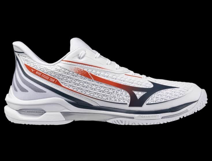 Кроссовки мужские Mizuno Wave Exceed Tour 7 (Белый/Синий/Оранжевый)