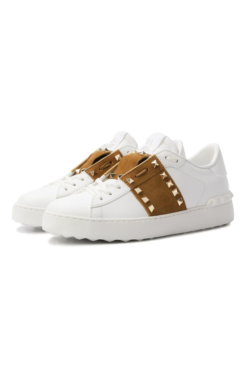 Кожаные кеды Rockstud Untitled