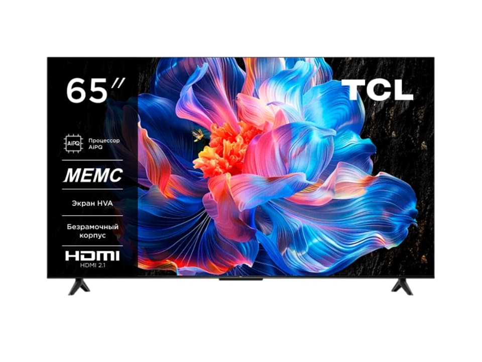4K (Ultra HD) Smart телевизор TCL 65P6K 65″, 165 см, QLED, Google TV, HDMI 2.1