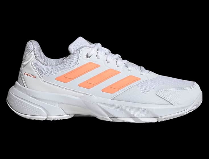 Кроссовки женские Adidas Courtjam Control 3 (Кристально-Белый/Оранжевый)