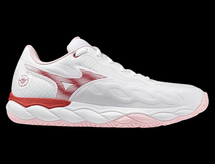 Кроссовки женские Mizuno Wave Enforce Court AC (Белый/Розовый/Вишневый)