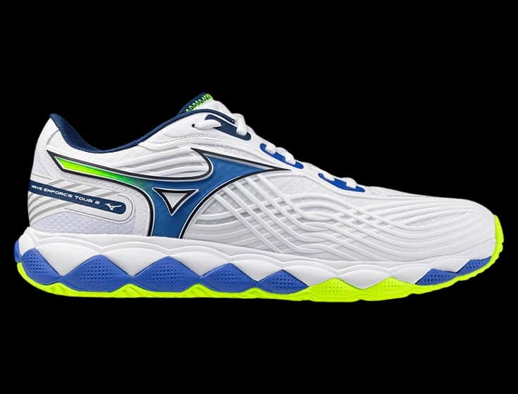 Кроссовки мужские Mizuno Wave Enforce Tour 2 (Белый/Ослепительно-Синий/Молния)