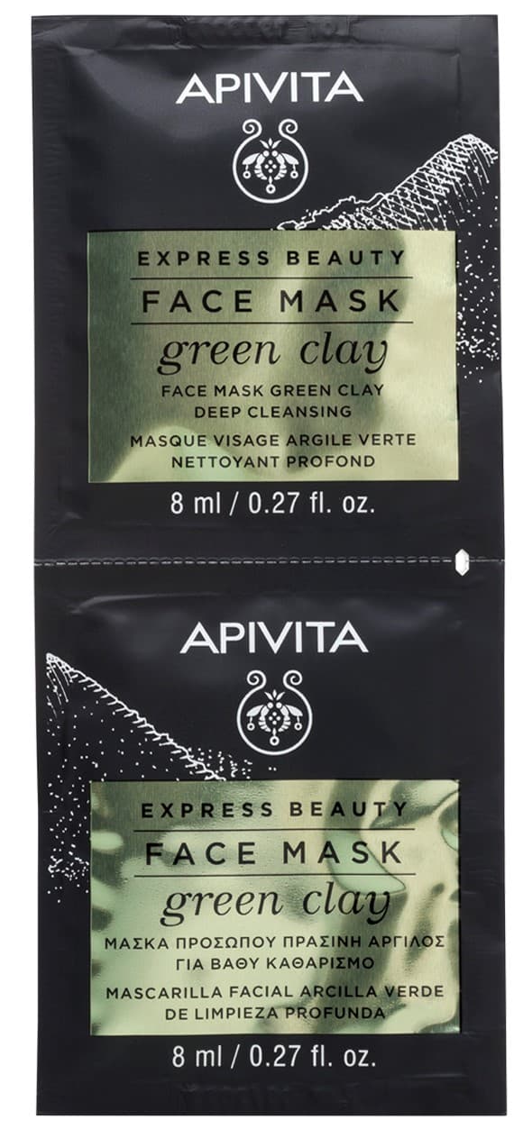 Апивита Маска для лица с Зеленой глиной, 2x (Apivita, Express Beauty