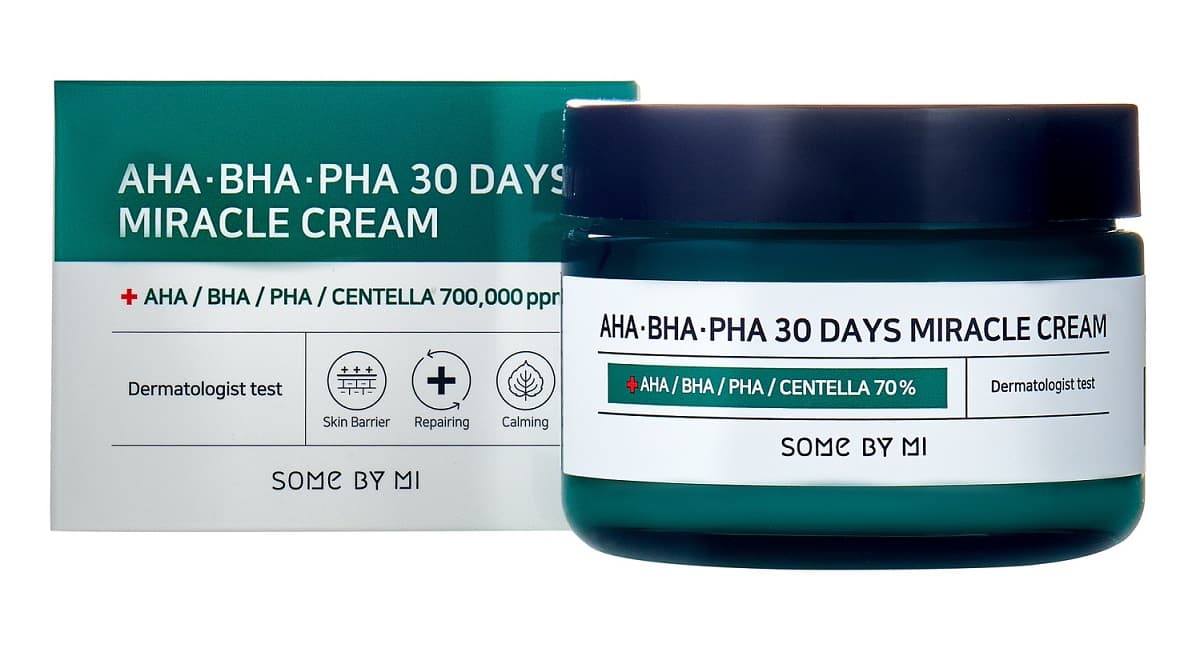 Сом Бай Ми Антивоспалительный крем с AHA, BHA и PHA-кислотами и центеллой азиатской, (Some By Mi, AHA-BHA-PHA 30 Days